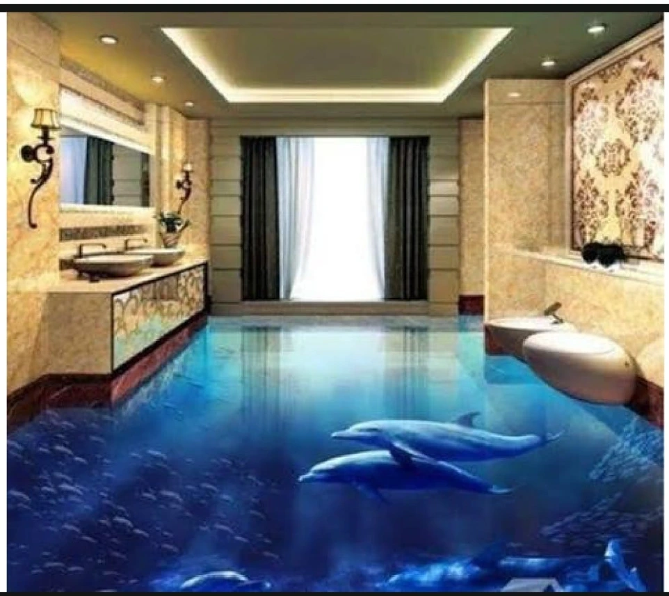 Printed metallic epoxy flooring