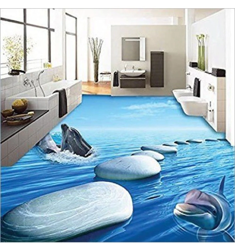 Printed metallic epoxy flooring