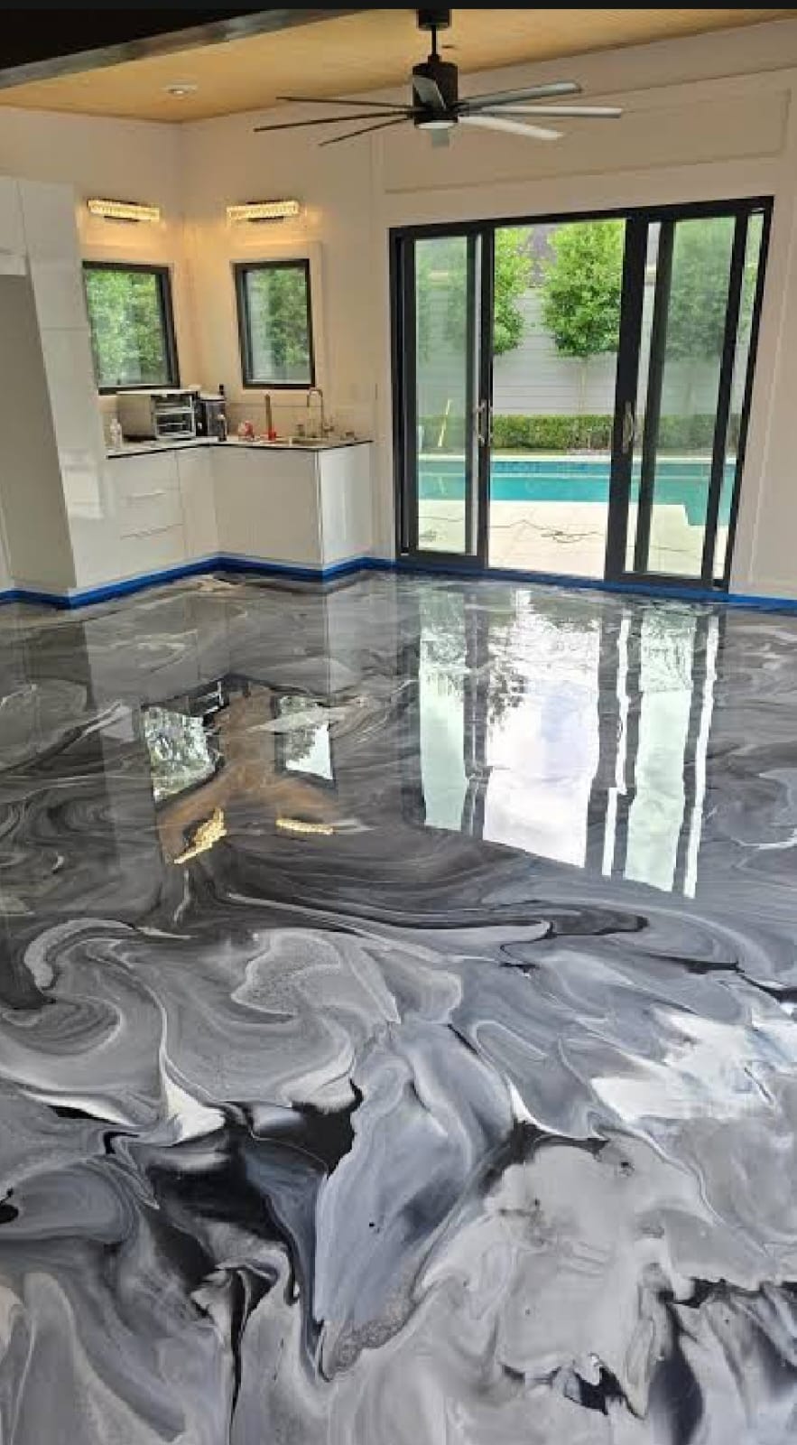 Metallic epoxy flooring